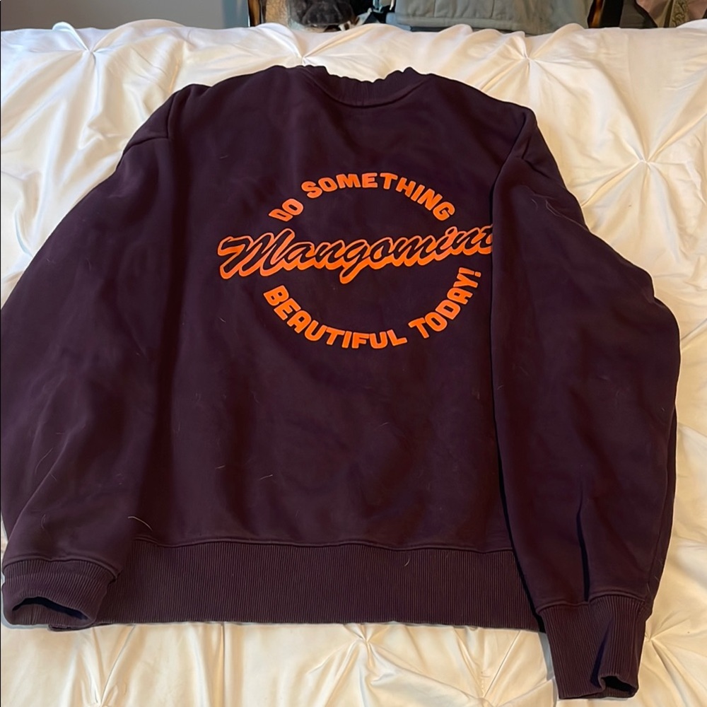 Mango Purple and Orange Crewneck Shirt with Bold Design